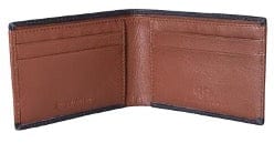 Jack Abrahams Goat Nappa Leather Bi-Fold Stylish Wallet Cognac/Black