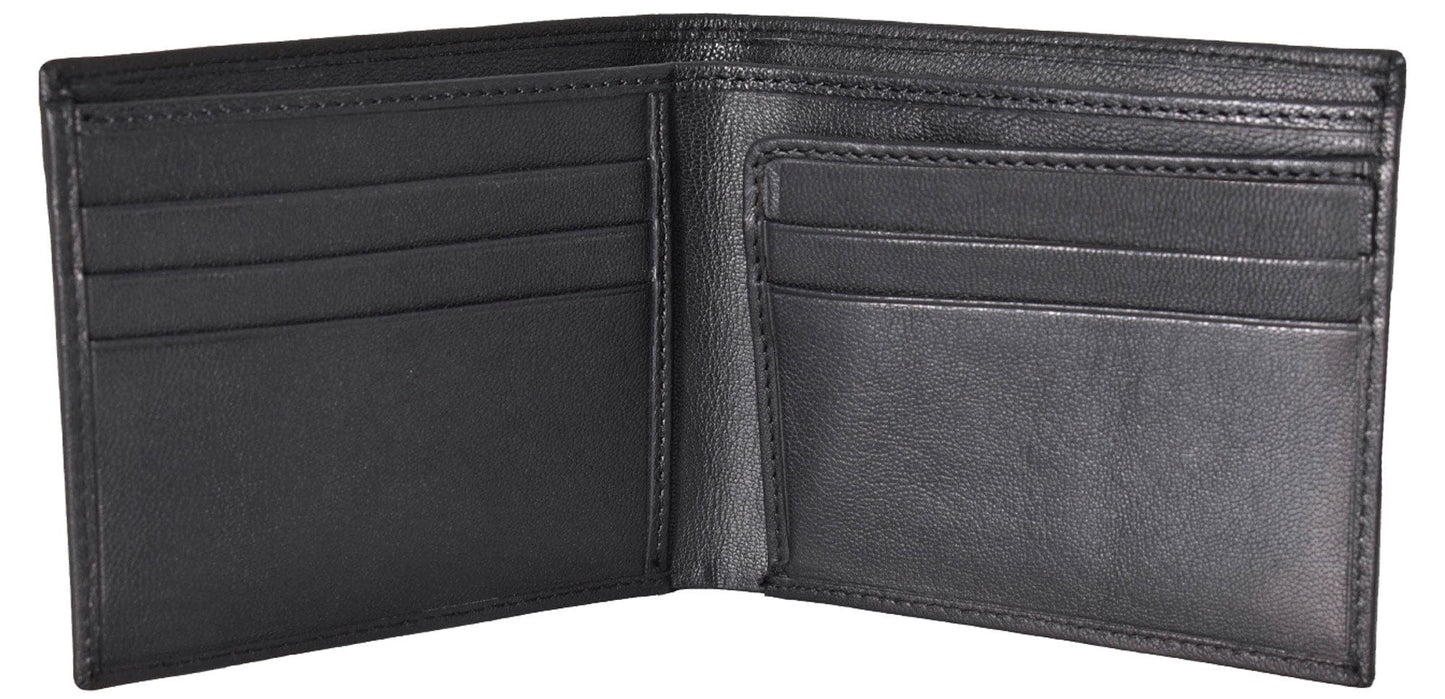 Jack Abrahams Goat Nappa Leather Bi-Fold Slim Minimalist Wallet Black