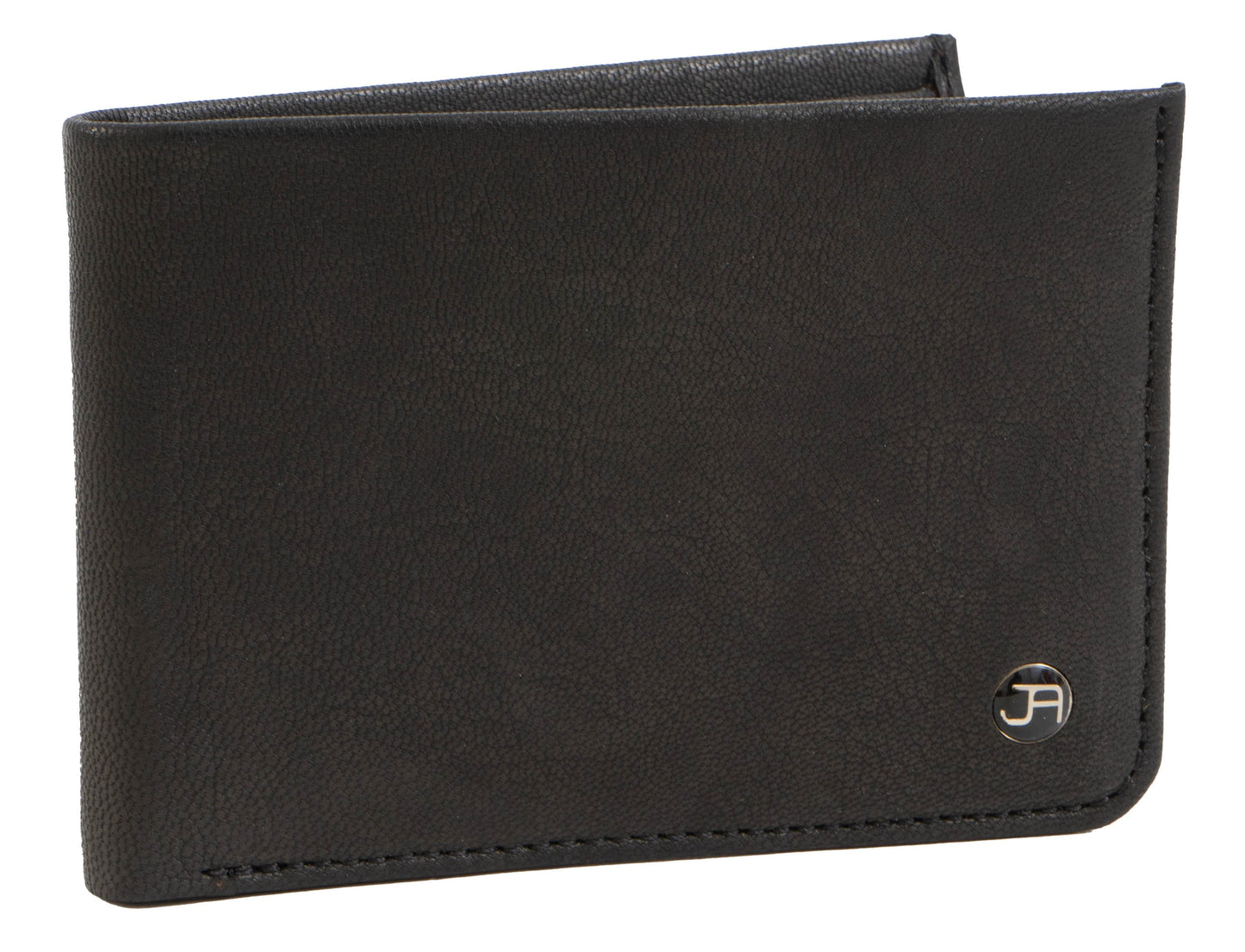 Jack Abrahams Goat Nappa Leather Bi-Fold Compact Wallet Black