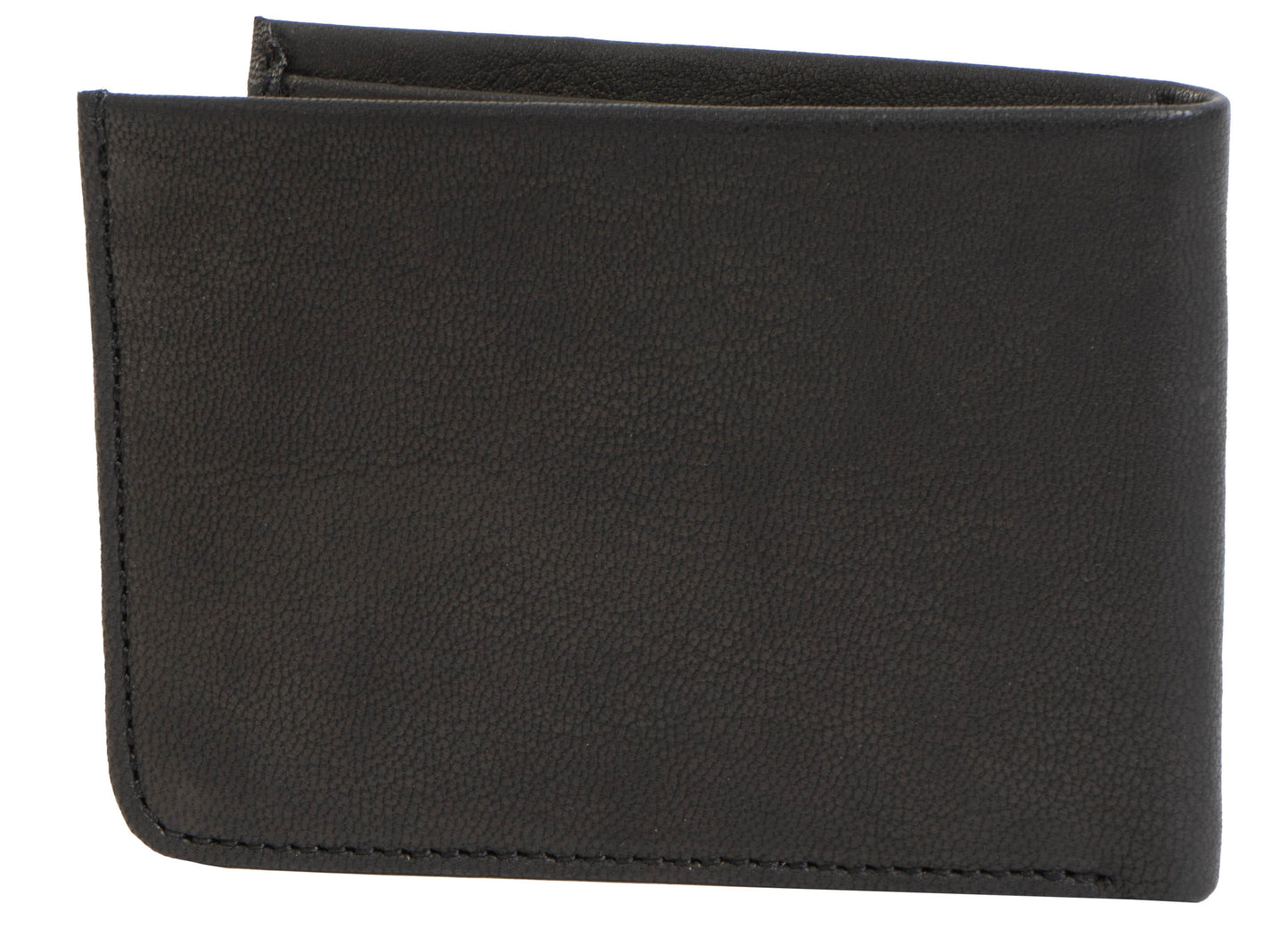 Jack Abrahams Goat Nappa Leather Bi-Fold Compact Wallet Black