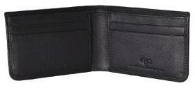 Jack Abrahams Goat Nappa Leather Bi-Fold Compact Wallet Black