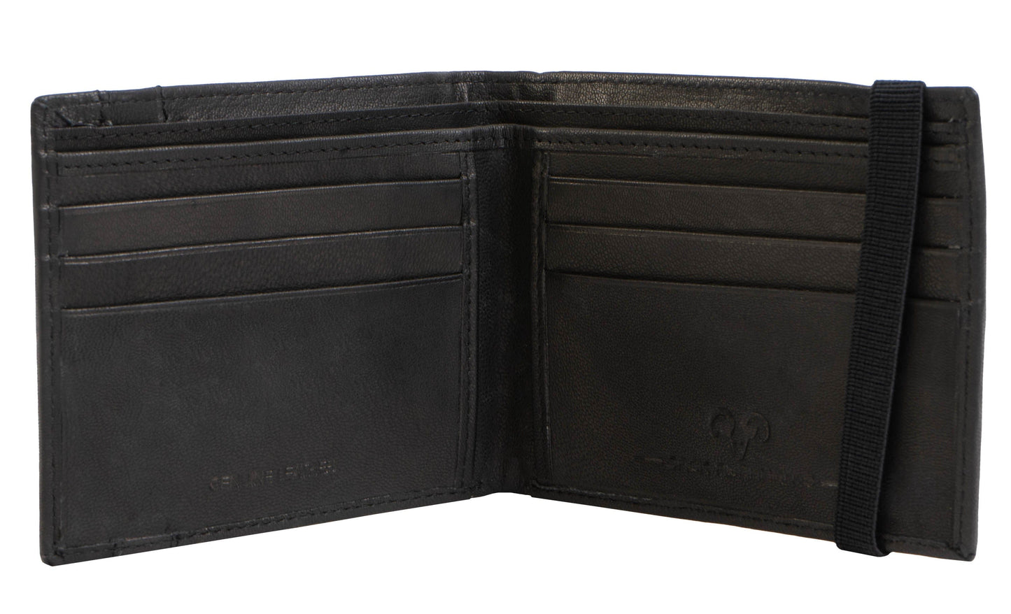 Jack Abrahams Goat Nappa Leather Bi-Fold Slim Compact Wallet Black
