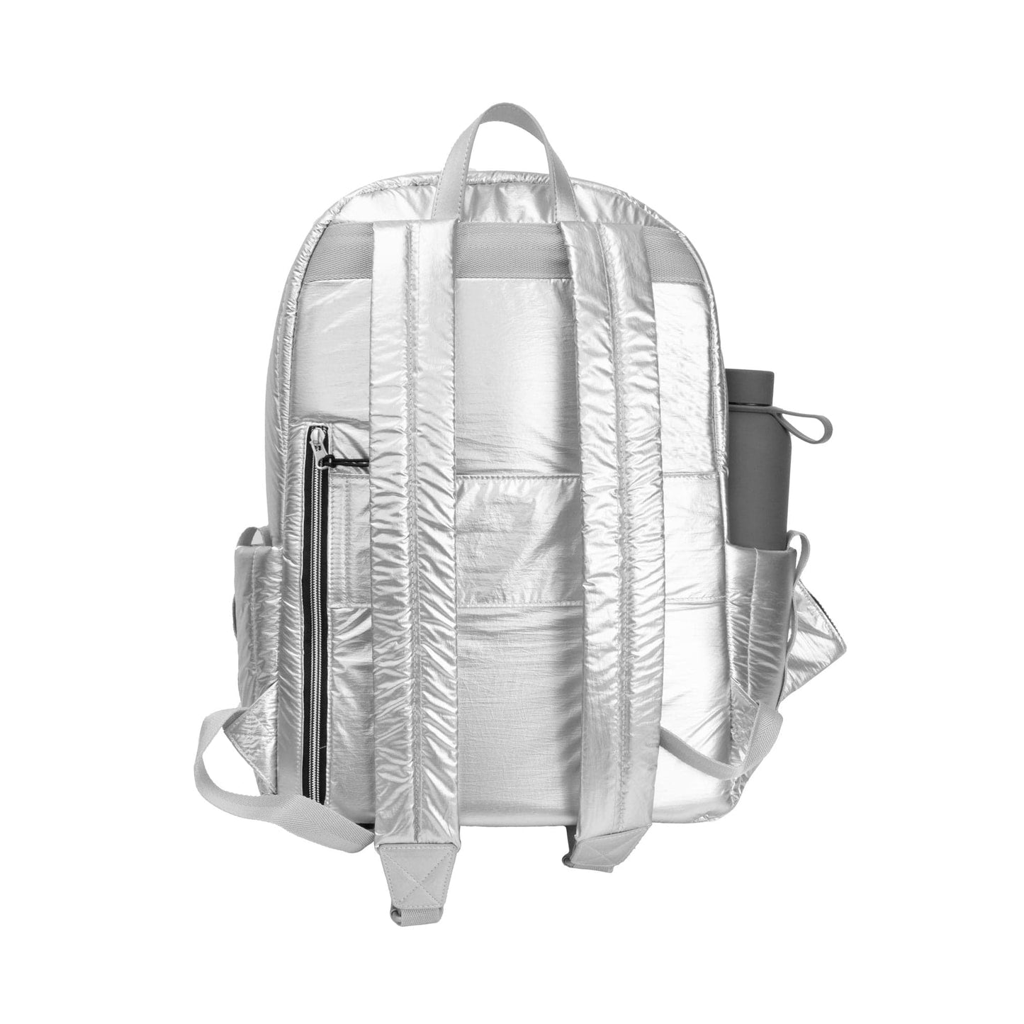 Joan & David Tubular Quilted Metallic Puffer Nylon 18-Inch Workbook Backpack