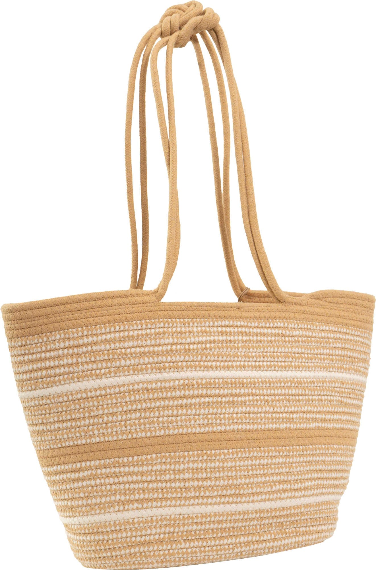 Magid Natural Cotton Woven Knot Shoulder Woven Tote