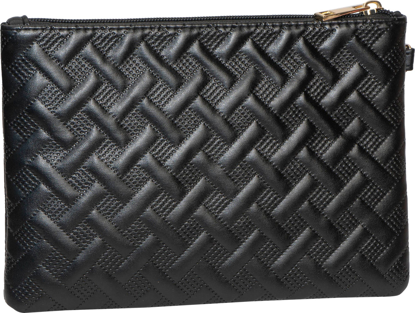 Rebecca & Rifka Smooth Basket Weave Quilt Medallion Zip Wristlet