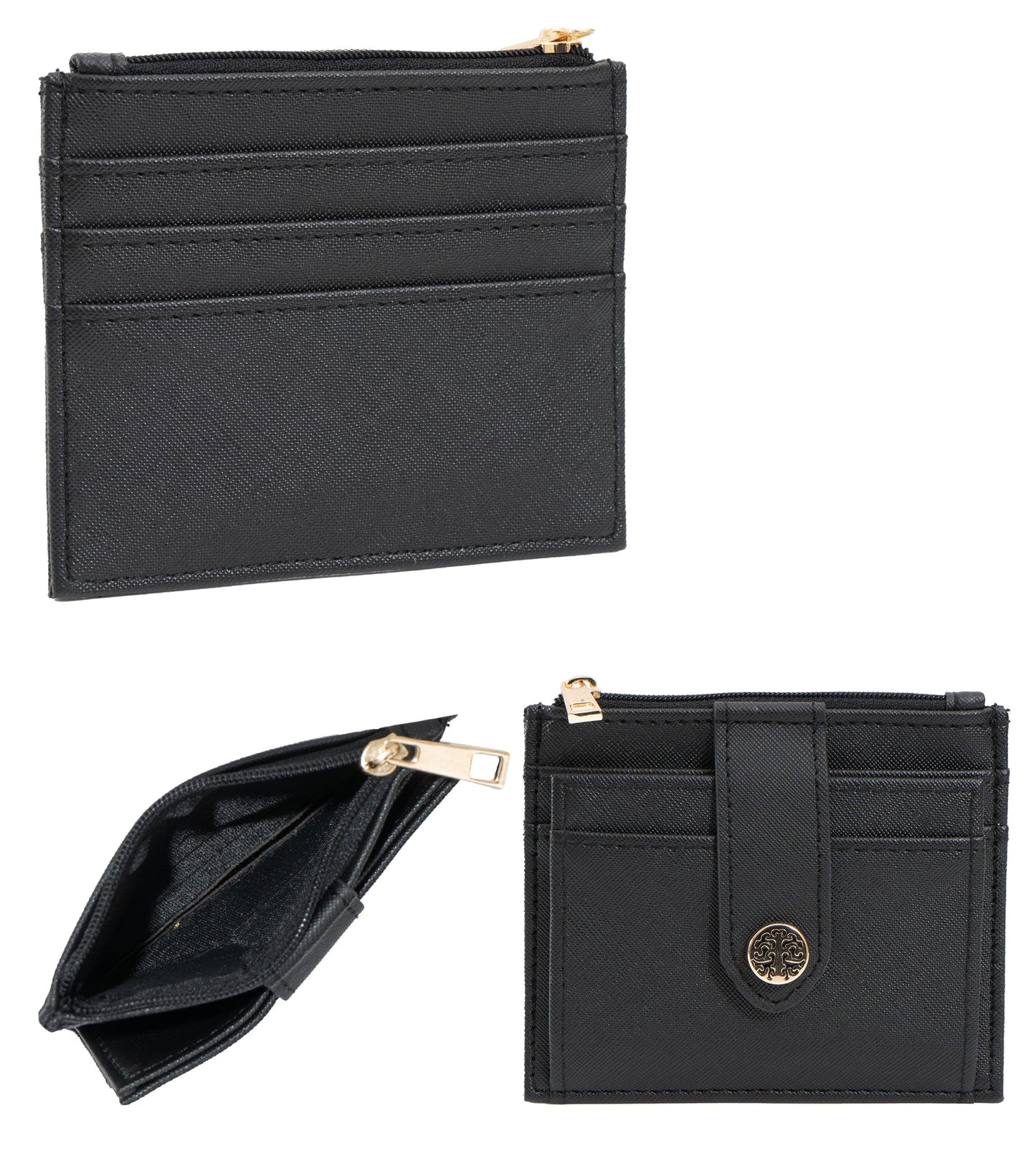 Rebecca & Rifka Saffiano Emblem Snap ID Card Holder