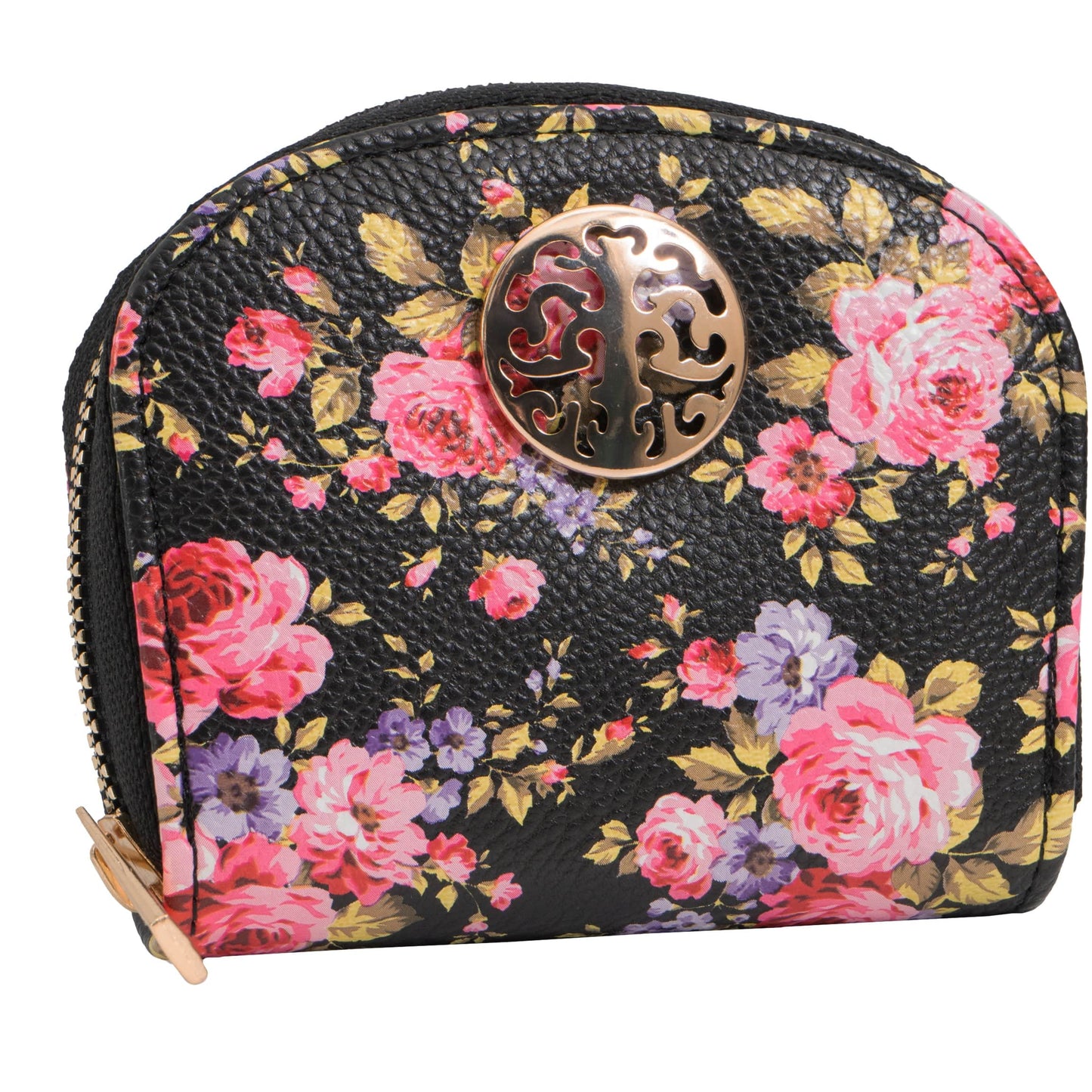 Rebecca & Rifka Round Floral Print Accordion Wallet