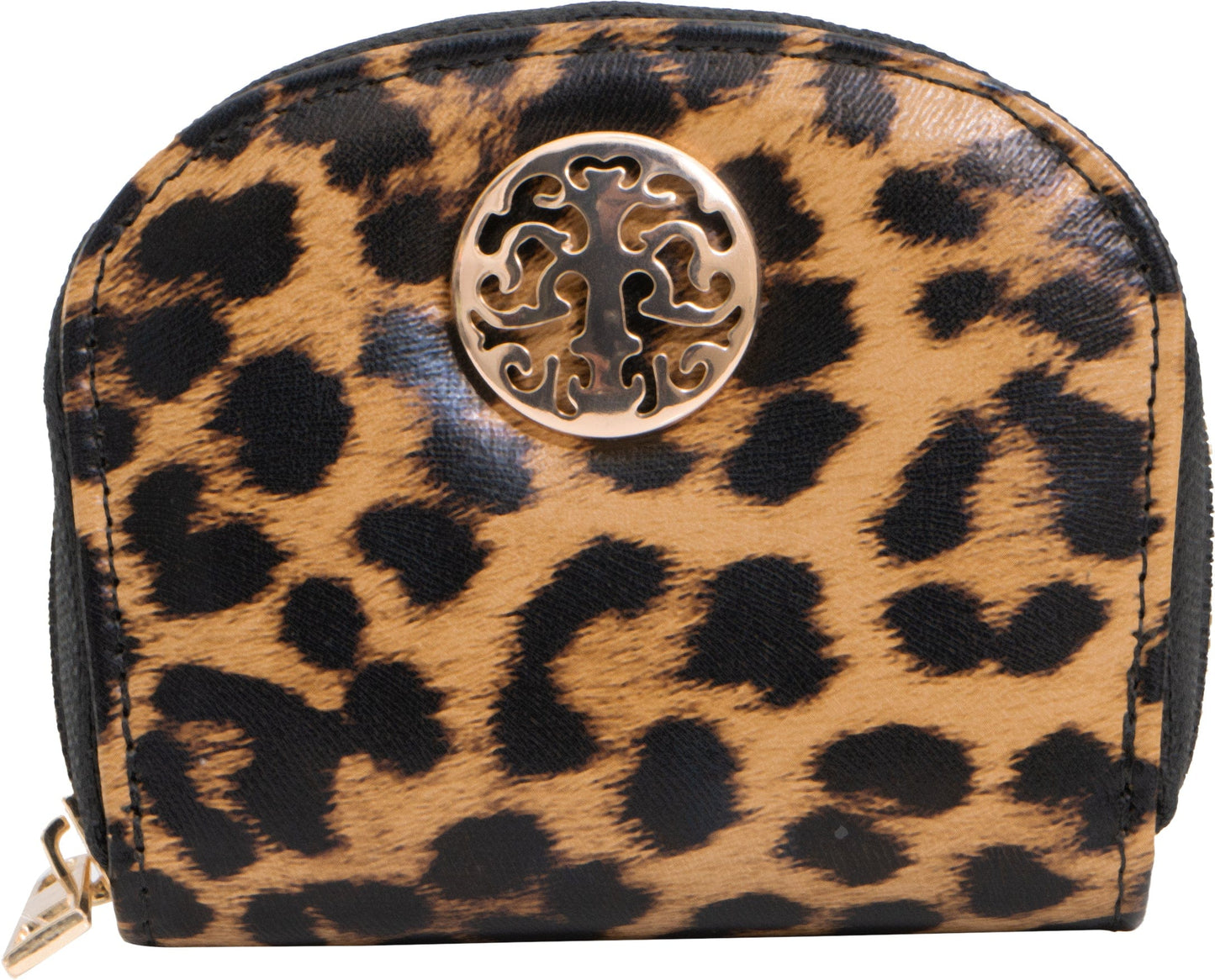 Rebecca & Rifka Round Leopard Print Accordion Wallet