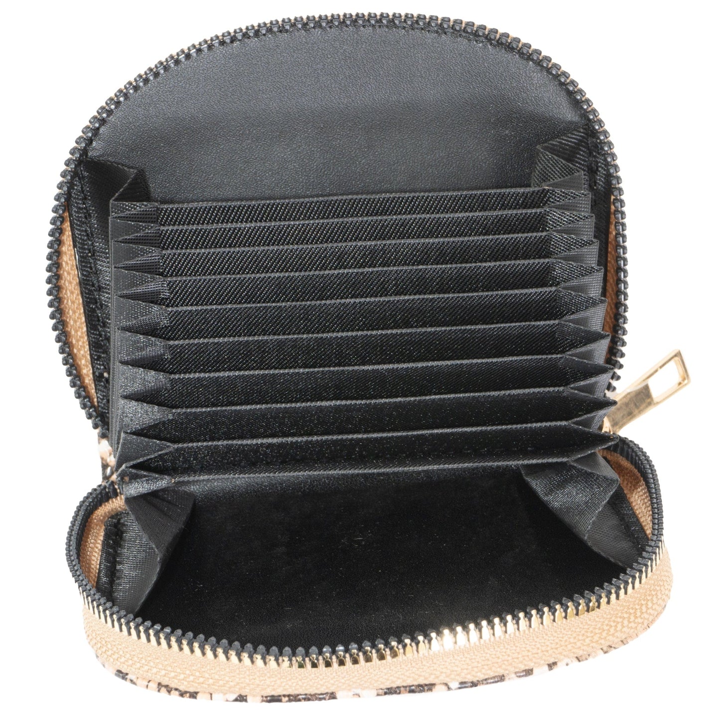 Rebecca & Rifka Round Python Snake Print Accordion Wallet