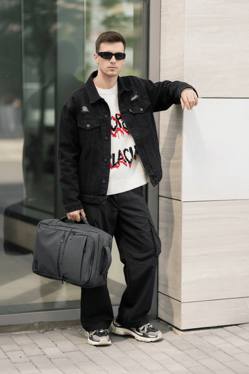 Jack Abrahams The Bristol Twill Nylon 19-In Convertible Travel Backpack