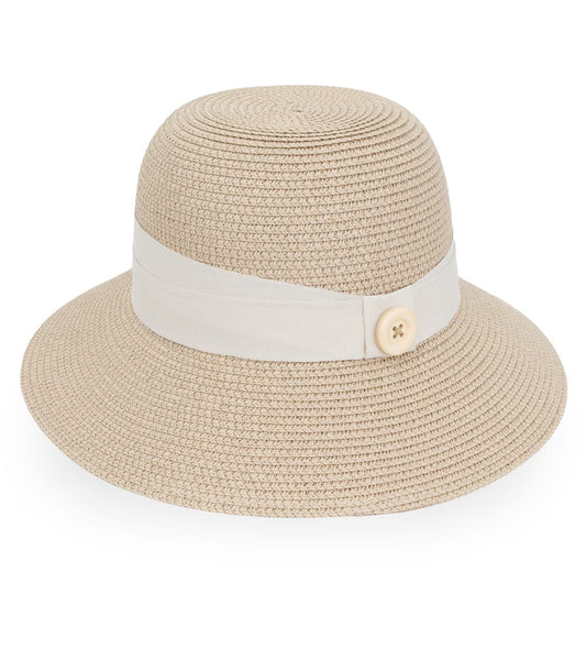 Magid Straw Button Ribbon Bucket Hat