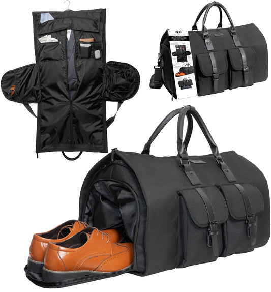 Jack Abrahams The Paterson 20-In Twill Nylon Convertible Garment Bag Duffel