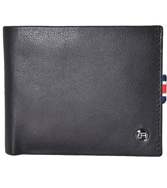 Jack Abrahams Goat Nappa Leather Bi-Fold Slim Minimalist Wallet Black