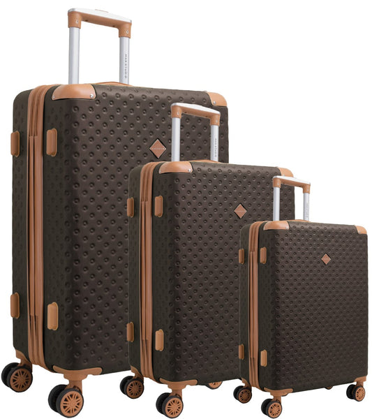 Max Studio ABS 3-Piece Luggage Set Tufted Collection
