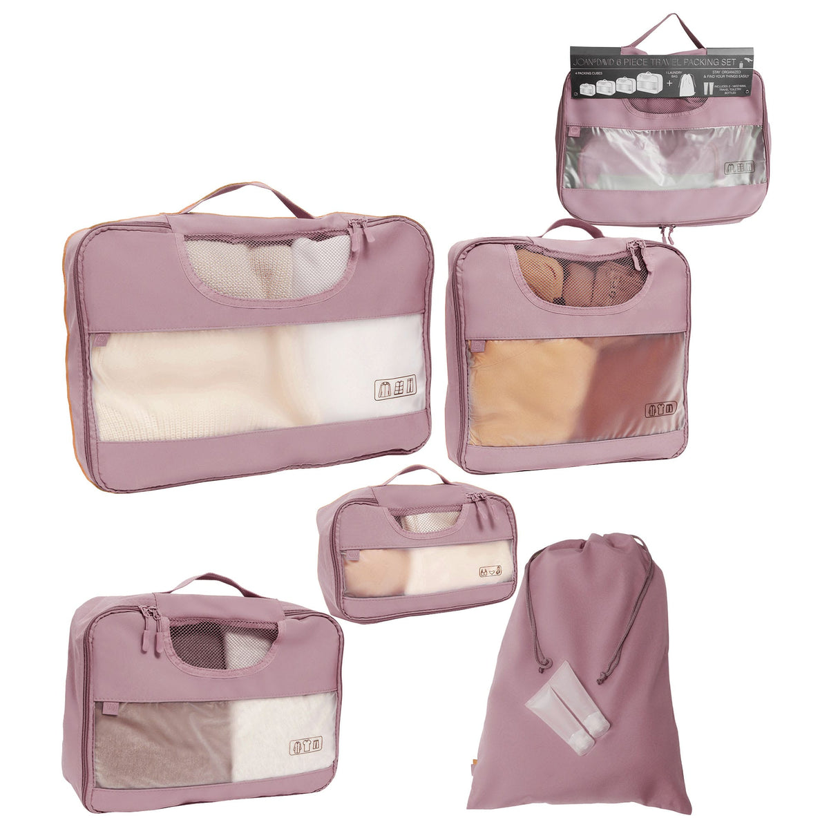 Joan & David 6 Piece Travel Packing Cube Set