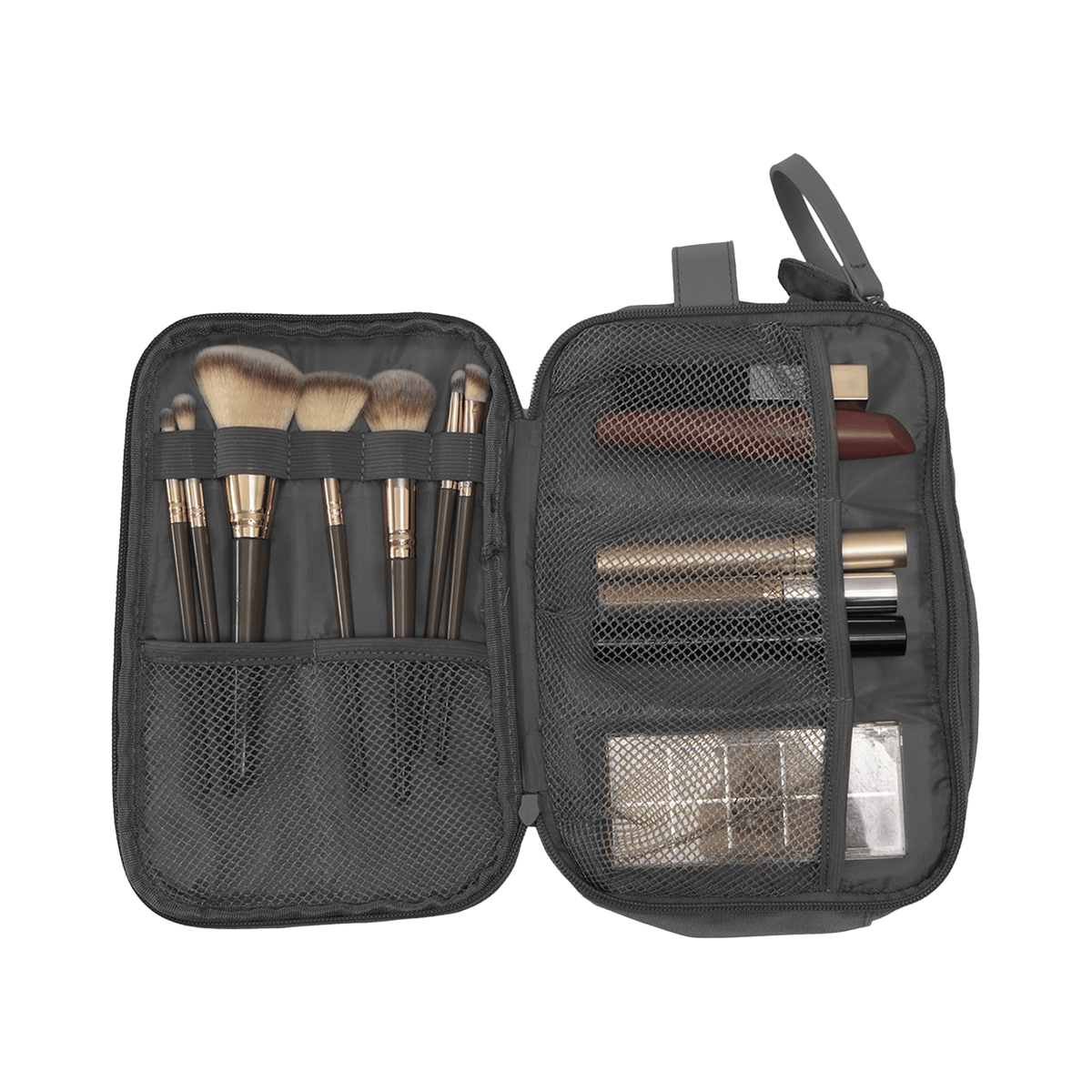 Joan & David 1680 Denier Nylon Double Zip Compartment Cosmetic Organizer