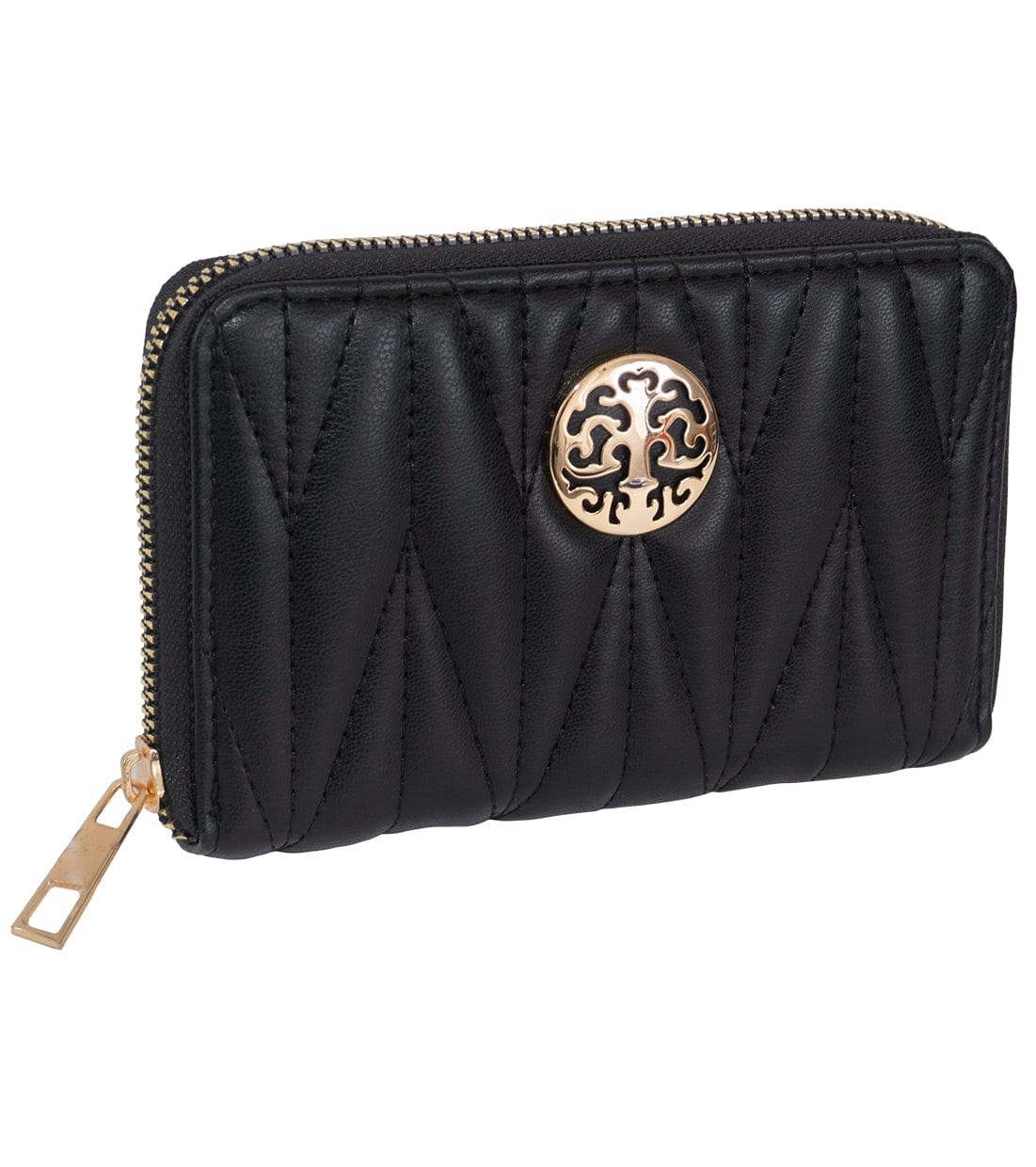 Rebecca & Rifka Smooth Abstract Quilt Medallion Zip Indexer Wallet