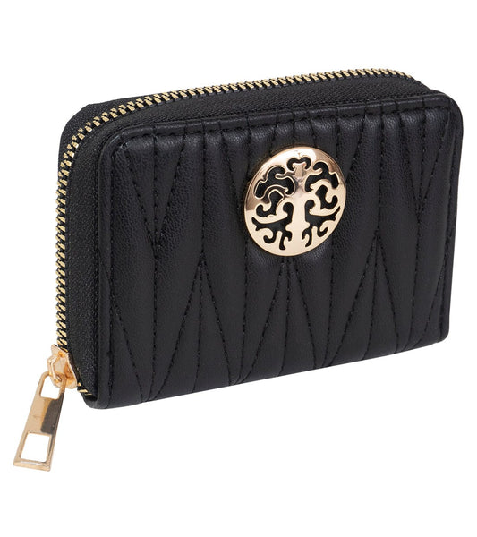 Rebecca & Rifka Smooth Abstract Quilt Medallion Zip Accordian Wallet